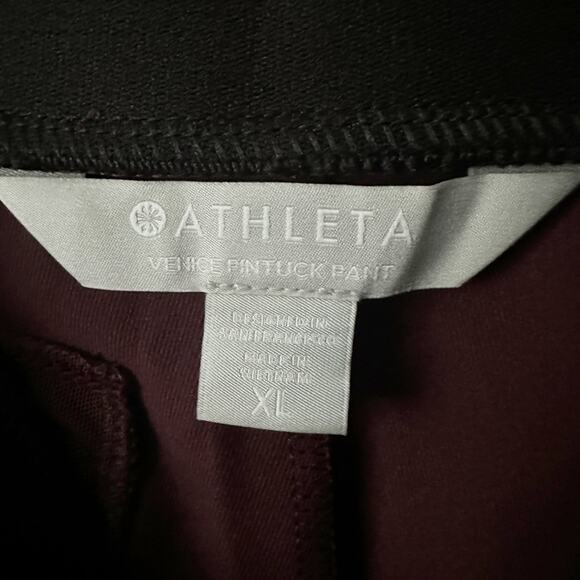 Athleta Venice Pintuck Pull On‎ Pants Antique Burgundy Women’s Size XL - Picture 6 of 13